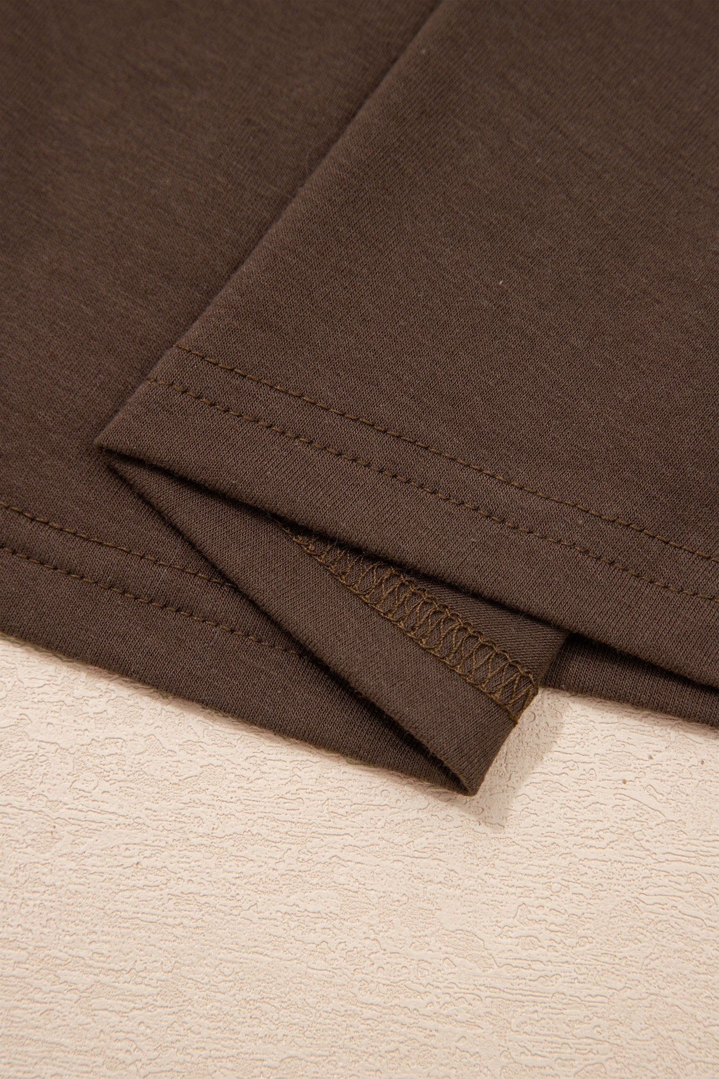 Coffee Plus Size Solid Color Asymmetric Neck Short Sleeve Blouse