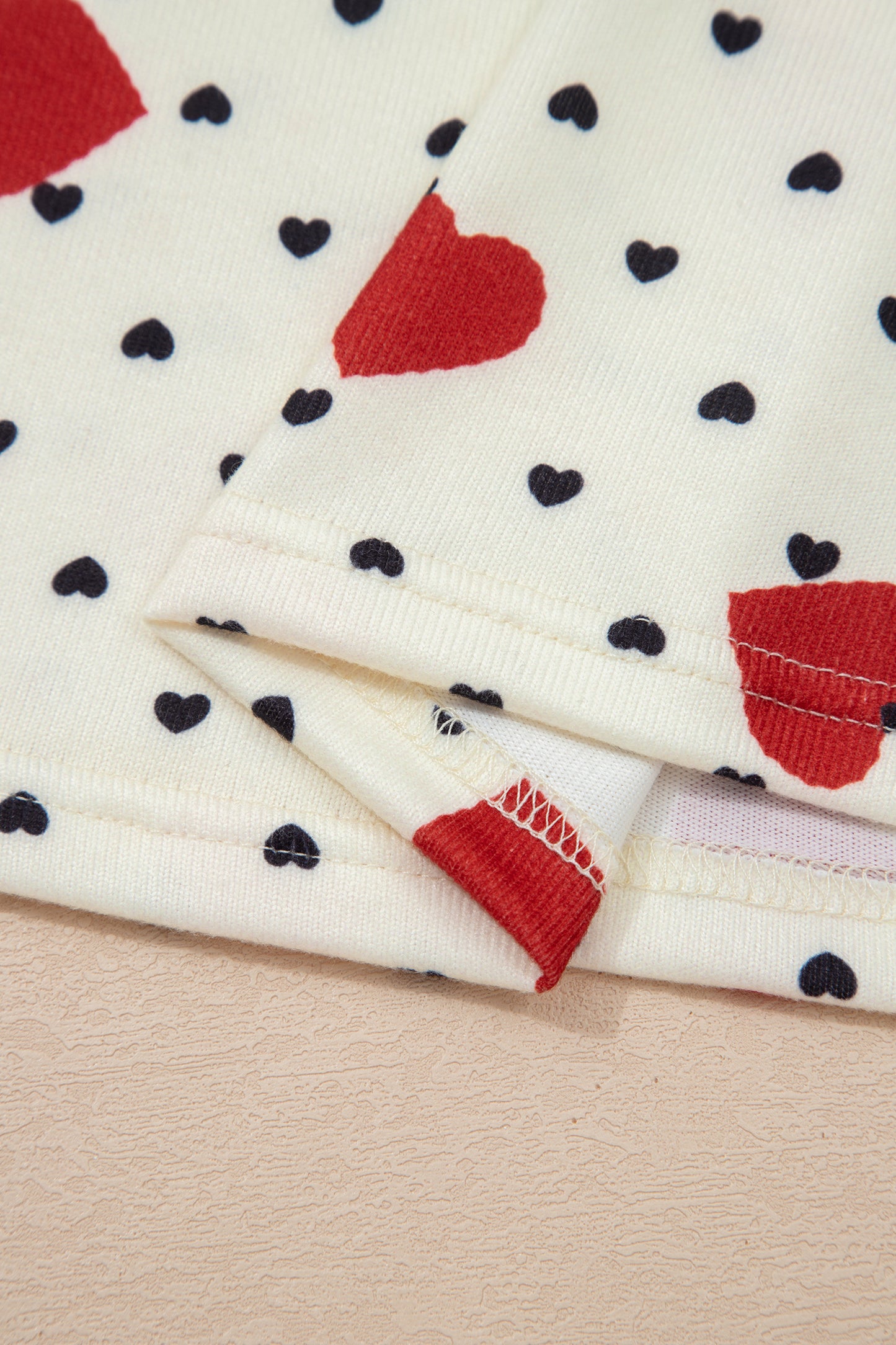 Beige Flower Heart Festive Valentine Blouse