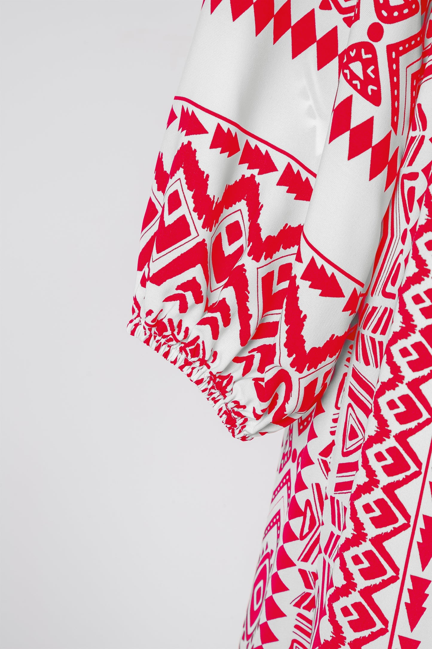 Red Boho Printed Half Sleeve Maxi Dress