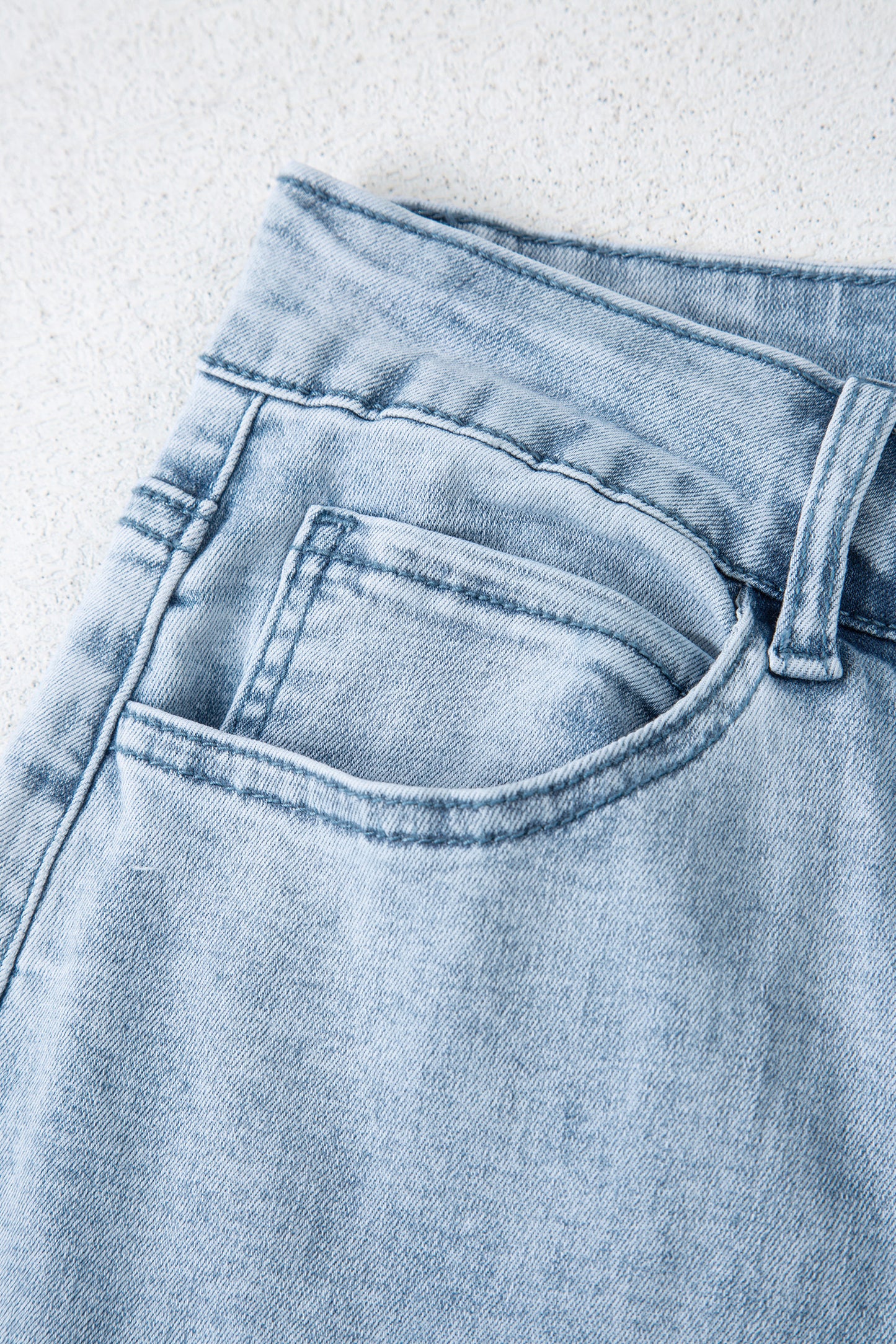 White Bow Knot Side Detail Straight Leg Loose Jeans