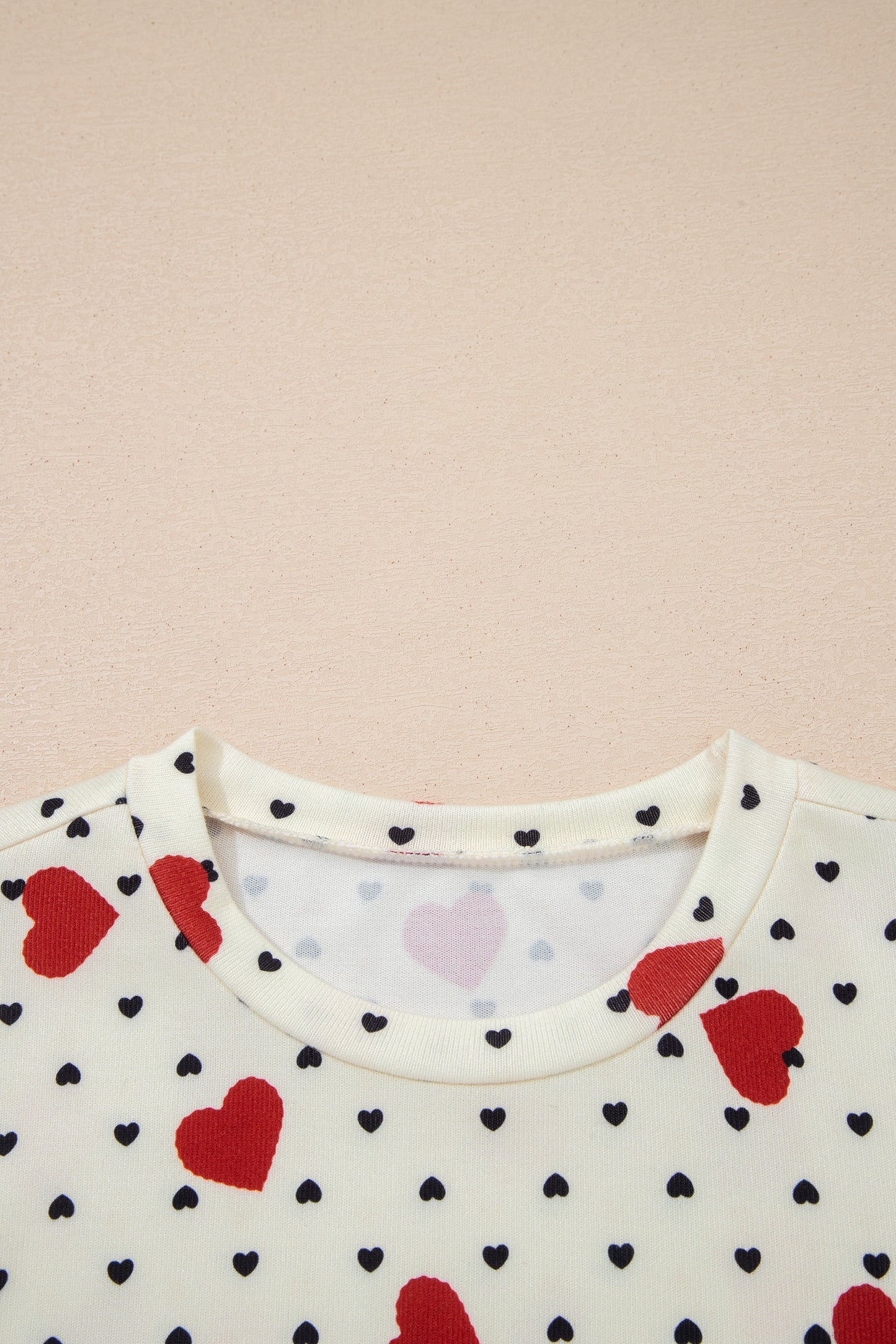 Beige Flower Heart Festive Valentine Blouse